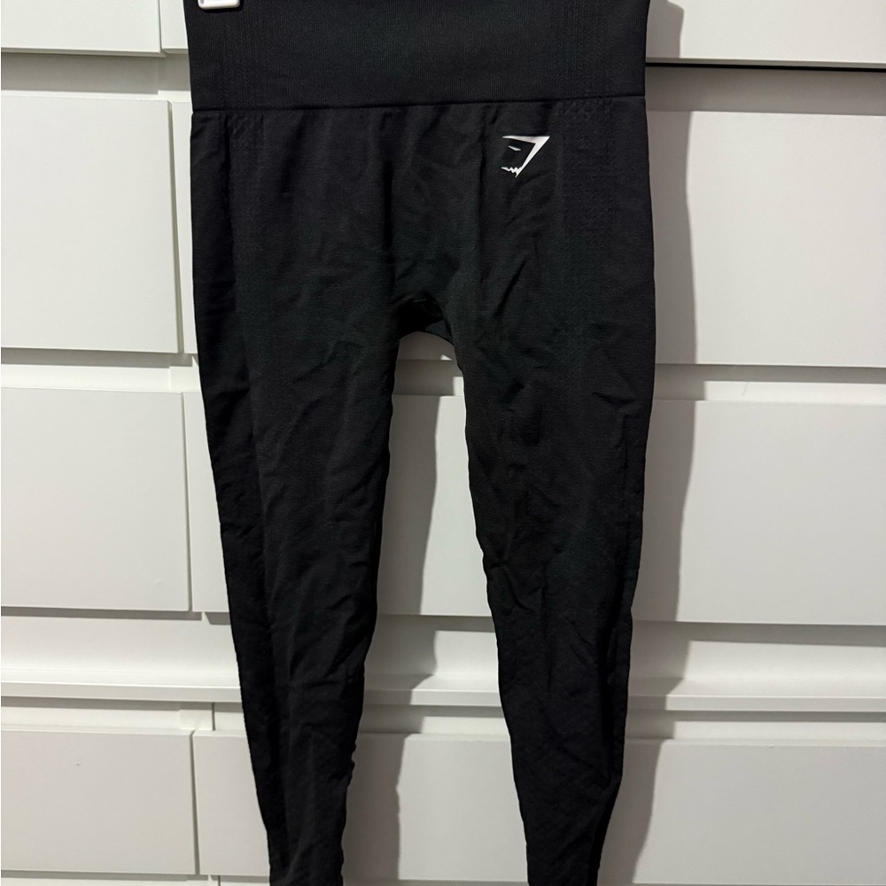 Gymshark Kids Black High-Waist Logo Leggings